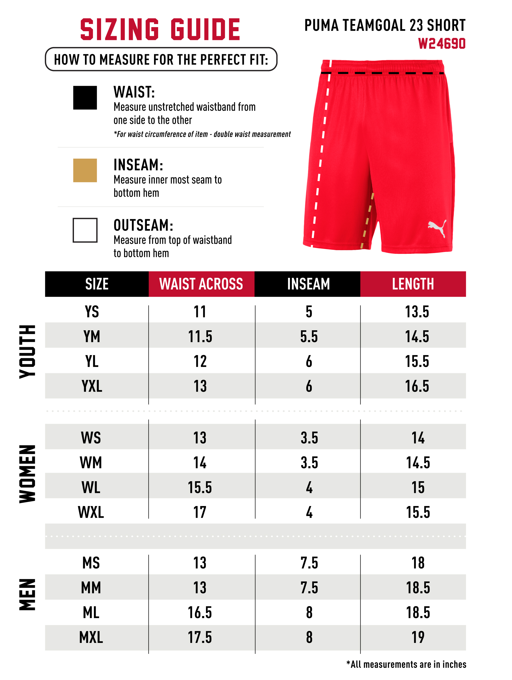 Size Guide - Puma Womens Clothing– Ultra Football